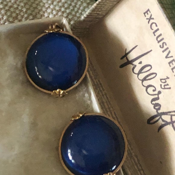 Vintage Cobalt Blue Cufflinks - Picture 3 of 7